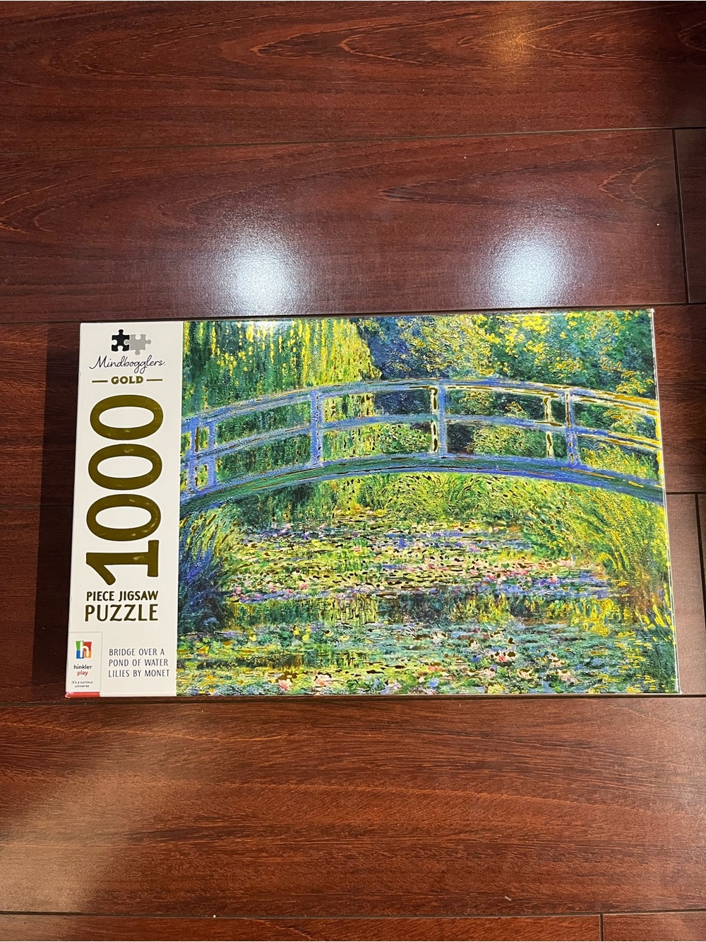 SEALED 1000 Piece Mindbogglers Gold Bridge Over Water Lilies Monet Jigsaw Puzzle
